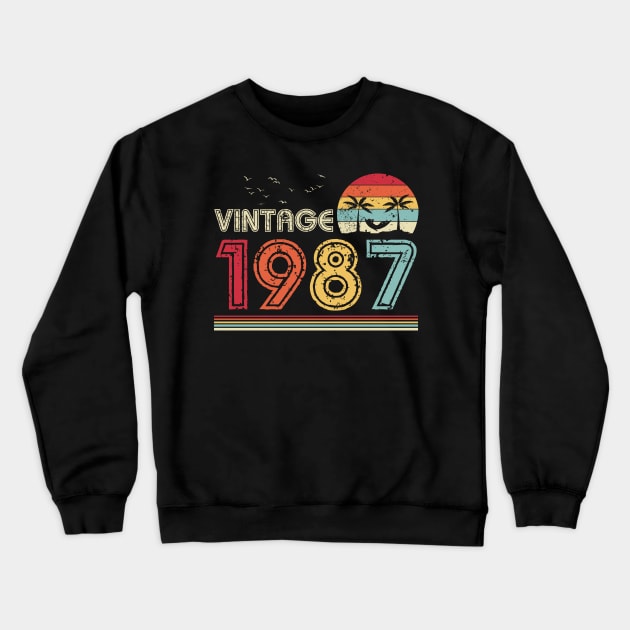 Vintage 1987 Limited Edition 34th Birthday Gift 34 Years Old Crewneck Sweatshirt by Penda